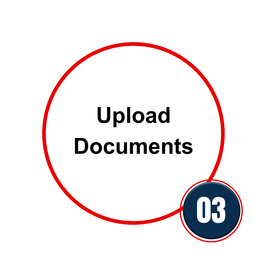 Upload digital copies of required documents.