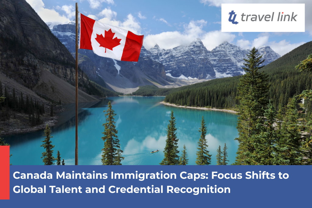 A visual representation of Canada’s 2025-2027 immigration plan highlighting global talent, student support, and credential recognition improvements.
